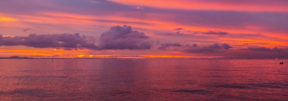 blur purple sea sunset panorama last light in evening