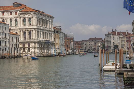 VENICE, ITALY 2 JULY 2020: Canal grande in Venice landscape