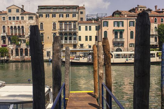 VENICE, ITALY 2 JULY 2020: Venice ferry public transportation