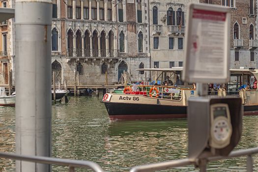 VENICE, ITALY 2 JULY 2020: Venice ferry public transportation