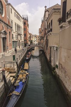 VENICE, ITALY 2 JULY 2020: Little river in Venice