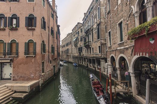 VENICE, ITALY 2 JULY 2020: Little river in Venice