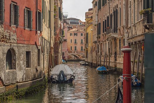 VENICE, ITALY 2 JULY 2020: Small canal in Venice