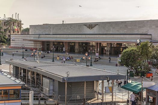 VENICE, ITALY 2 JULY 2020: Railway station in Venice in wide shot