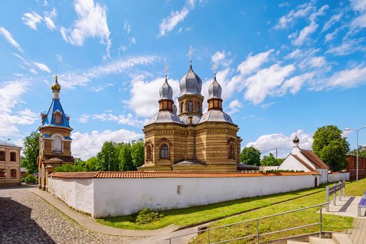 The Saint Nicholas The Miracle-worker’s church and The Orthodox Church in The Holy Spirit Mens Monastery, Jekabpils, Latvia