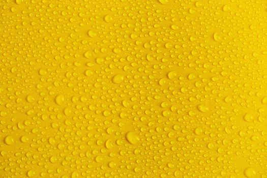 Rain or Water drops on yellow background.