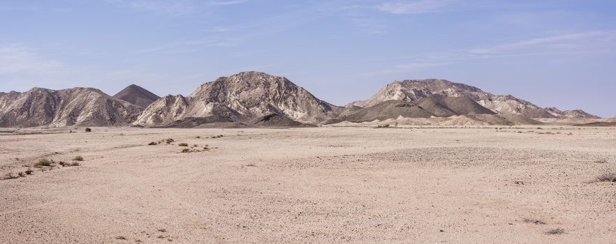 Panoramic view  of the desert and mountains in Ras Al Jinz area, Oman