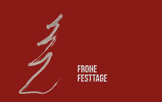 christmas card abstract graphic design on red background in silver and german text