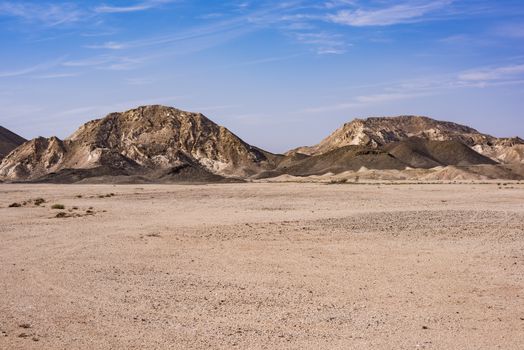 Panorama with the desert and mountains in Ras Al Jinz, Oman