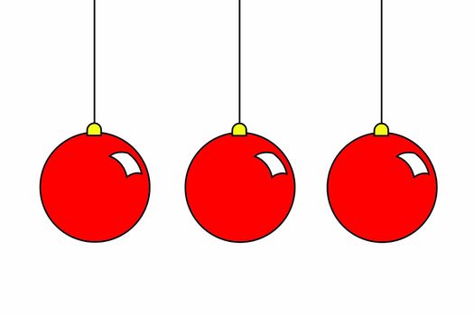 a set of christmas balls illustration with copy space