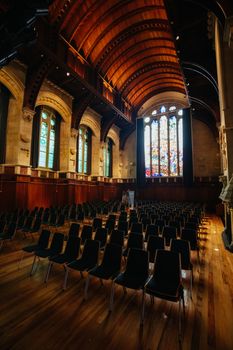 Christchurch, New Zealand - September 16 2019: The iconic and historic Great Hall at The Arts Centre in Christchurch, New Zealand