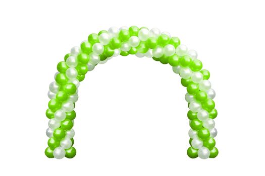 Balloon Archway door Green and white, Arches wedding, Balloon Festival design decoration elements with arch floral design isolated on white Background