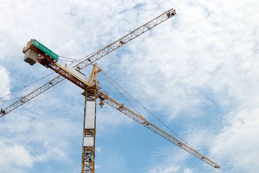 crane hoisting truck construction
