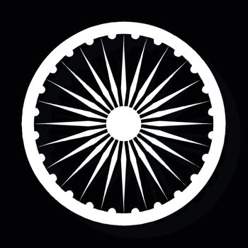 Ashok chakra or Ashoka Chakra isolated.