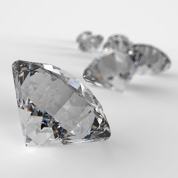 Diamonds 3d in composition as concept