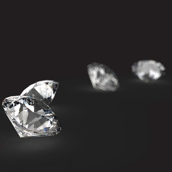 Diamonds 3d in composition as concept