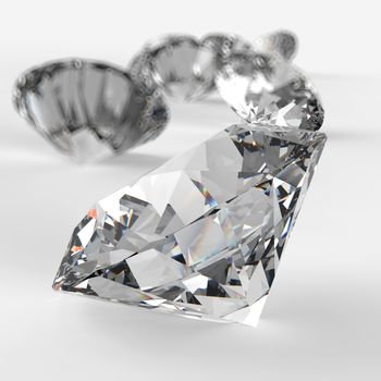 Diamonds 3d in composition as concept