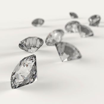 Diamonds 3d in composition as concept