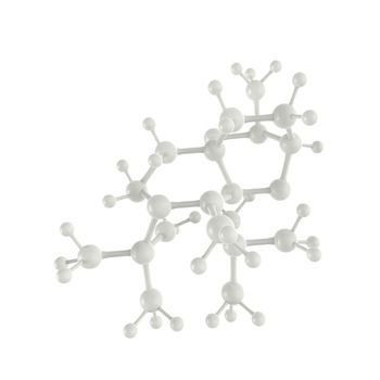 Molecule white 3d on white background 