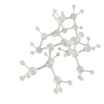 Molecule white 3d on white background 