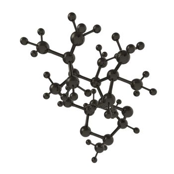 Molecule white 3d on white background 