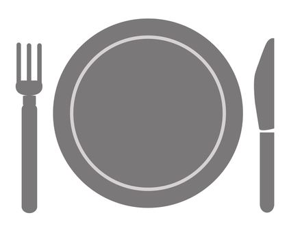 fork and knife menu. fork, knife, dish icon on white background. flat style. 