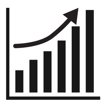 vector growth progress black arrow. Business graph icon on white background. Business graph sign for your web site design, logo, app, UI. black graph symbol.