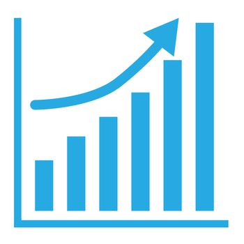 vector growth progress black arrow. Business graph icon on white background. Business graph sign for your web site design, logo, app, UI. blue graph symbol.