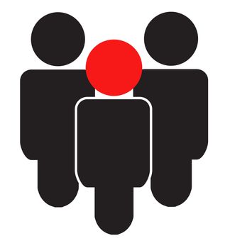 Gray Group People icon isolated. Modern simple flat team male sign. Trendy network human profile symbol for website design.