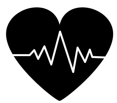 Heartbeat icon on white background. flat style. heart beat pulse icon for your web site design, logo, app, UI. 
