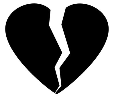 Heartbreak icon on white background. flat style. broken heart icon for your web site design, logo, app, UI. divorce sign.