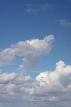 Beautiful blue sky with clouds, air nature