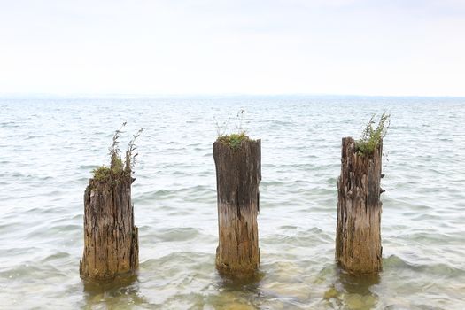 The view across Lake Garda in Italy viewed from the Sirmione waterfront.