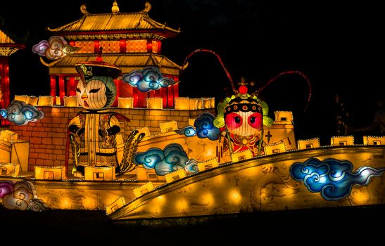 Sibiu City, Romania - 23 June 2019. The Lantern Festival a centuries-old Chinese tradition will illuminate the ASTRA Museum at the Sibiu International Theatre Festival from Sibiu, Romania.