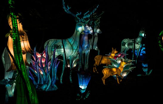 Sibiu City, Romania - 23 June 2019. The Lantern Festival a centuries-old Chinese tradition will illuminate the ASTRA Museum at the Sibiu International Theatre Festival from Sibiu, Romania.