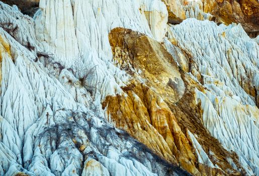 a fragment of a quarry of kaolin mining with beautiful slopes, Vetovo village area, Bulgaria