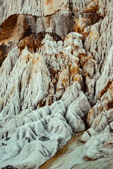 a fragment of a quarry of kaolin mining with beautiful slopes, Vetovo village area, Bulgaria