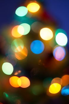 Abstract blurred light with dark blue background, Blur bokeh