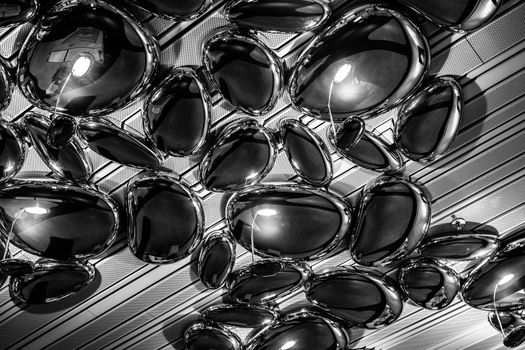 abstract futuristic metal shape with lights