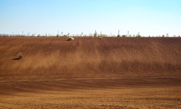 Agricultural land ready for spring
