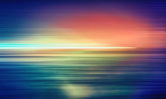 Abstract horizontal multicolour motion blur light line 