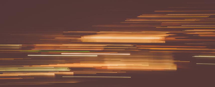 Abstract light trails in the dark, vintage effect