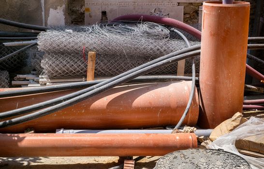 building materials on site