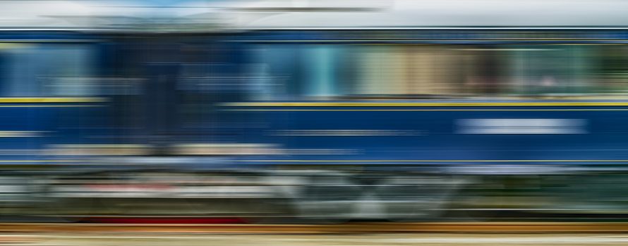 blur passenger wagon of a high speed train in motion