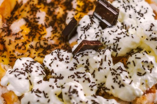 chocolate cake with whipped cream
