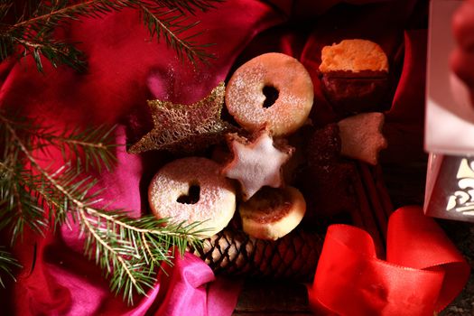 christmas backgrounds with low key lighting with candles and lantern