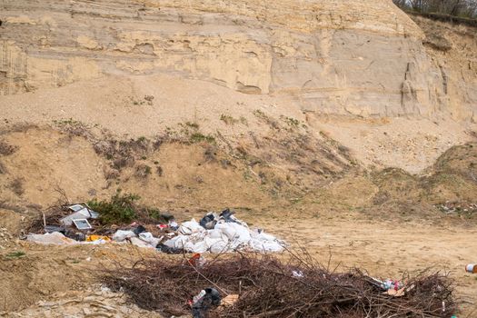 garbage thrown on the nature, pollution of the Environment