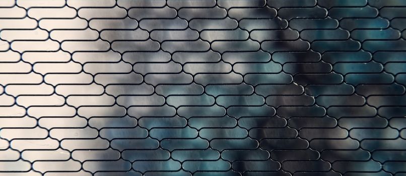 metallic grille pattern sheet, close view