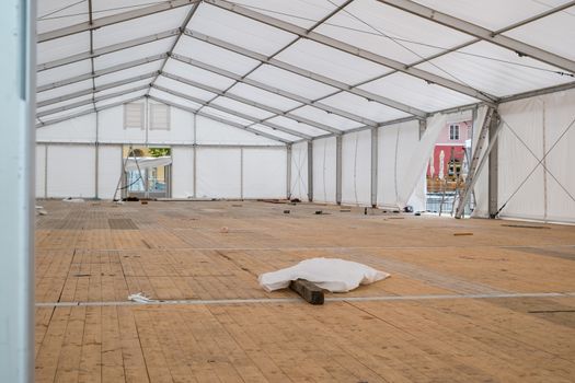 inside a clear span marquee (aluminium framework marquee)