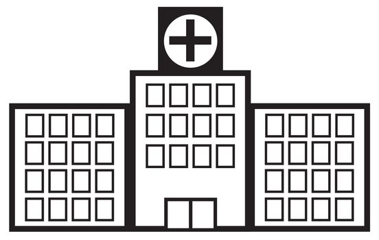 hospital icon on white background. flat style. hospital icon for your web site design, logo, app, UI. clinic symbol. medical hospital sign.